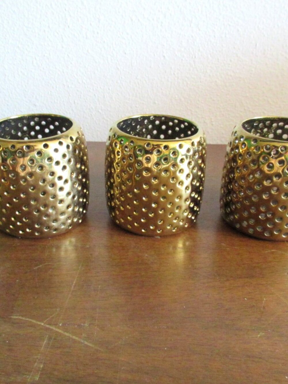 West Elm Tealight Votive Candle Holders Microdot Pattern